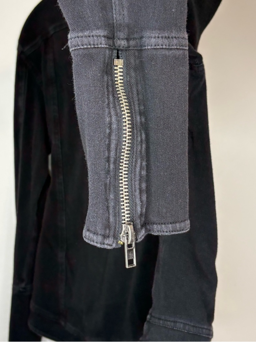Liverpool Jeans Company Black Asymmetrical Zip Moto Jacket Size XL - Picture 3 of 10